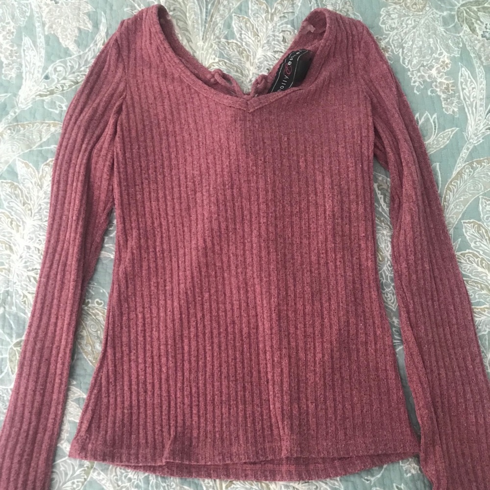 Ribbed long sleeve top